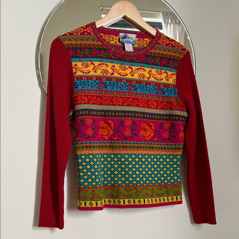 Vintage designer Kenzo Jeans knit sweater made in France Size L